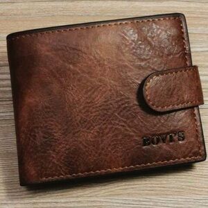 New Men's Pu Leather Bi-Fold Wallet With Multiple Compartments And High Capacity